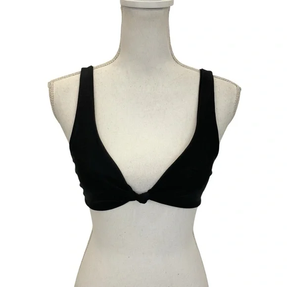 Skatie Penny Knot Front Bikini Top Medium Black - Picture 2 of 16